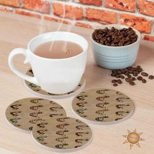 Southwest Kokopelli Retazos Bebida Posavasos Set de Regalo Piedra Arenisca Natural - Imagen 1 de 2