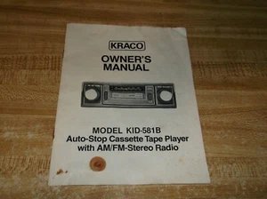 Vintage Kraco KID-581R Radio Owner's Manual - Bild 1 von 1