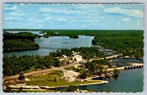 Burleigh Falls, Kawartha Lakes Ontario, Vintage 1974 Chrome Aerial View Postcard - Picture 1 of 2