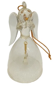 Clear 3" Glass Angel Bell Tree or Table Ornament Christmas - Picture 1 of 7