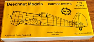 Curtiss CW-21B Limited Release Beechnut Models-  1:72 Scale NEW KIT SEALED PARTS - Picture 1 of 4