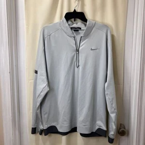 Nike Tiger Woods 1/4 Cremallera Pullover Chaqueta Rendimiento Golf Chaqueta Gris Claro L - Imagen 1 de 8