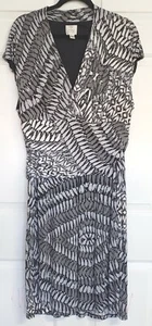 Suzi Chin for Maggy Boutique Blue Grey Pattern Dress 14W Nordstrom Plus Size  - Picture 1 of 11