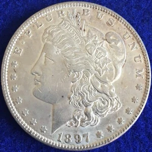 1897 Morgan Silver Dollar BU - Picture 1 of 2