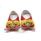 Chinese Baby Shoes Tiger Head Folk Art Handmade Red Mid-Century 1960's New NOS