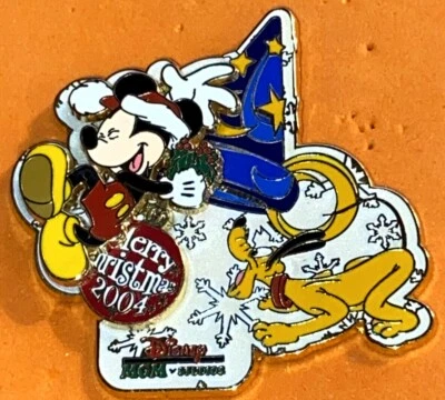 PIN GIRATORIO DISNEY WDW 2004 FELIZ NAVIDAD MGM STUDIOS MICKEY & PLUTO LE 3000 Foto 1 de 2