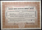 1928 McKINLEY MINES SECURITIES COMPANY LTD TORONTO REGISTER