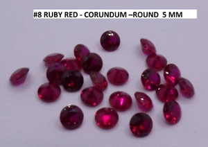 Corundum Synthetic Loose Gem Stones Round RUBY #8 Lab Created 5 MM - Picture 1 of 13
