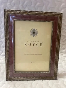 Vintage Enamel Photo Frame  Cynthia Royce 5x7 - Picture 1 of 4