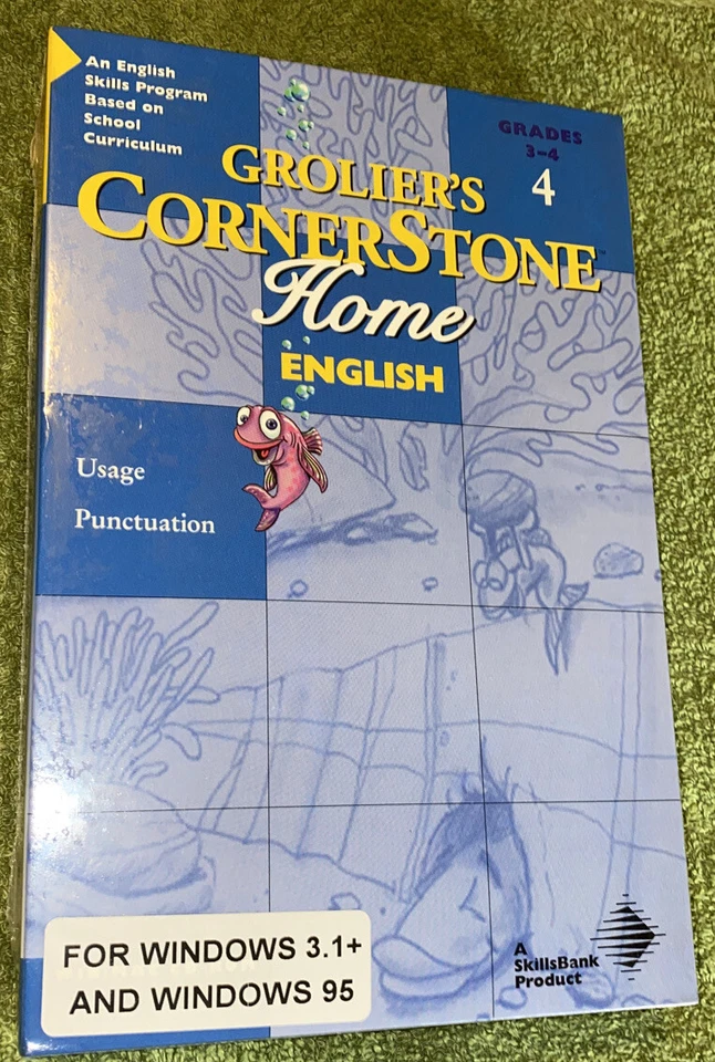 Grolier's Cornerstone Home English #4 Usage/Punctuation Grades 3-4 CD-ROM New! - Image 1 of 4