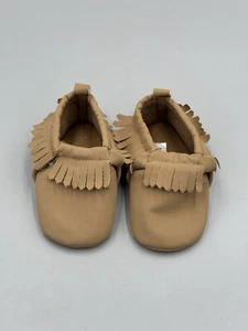Just One You Tan Khaki Colored Moccasins Shoes Size 3-6 Months - Picture 1 of 10
