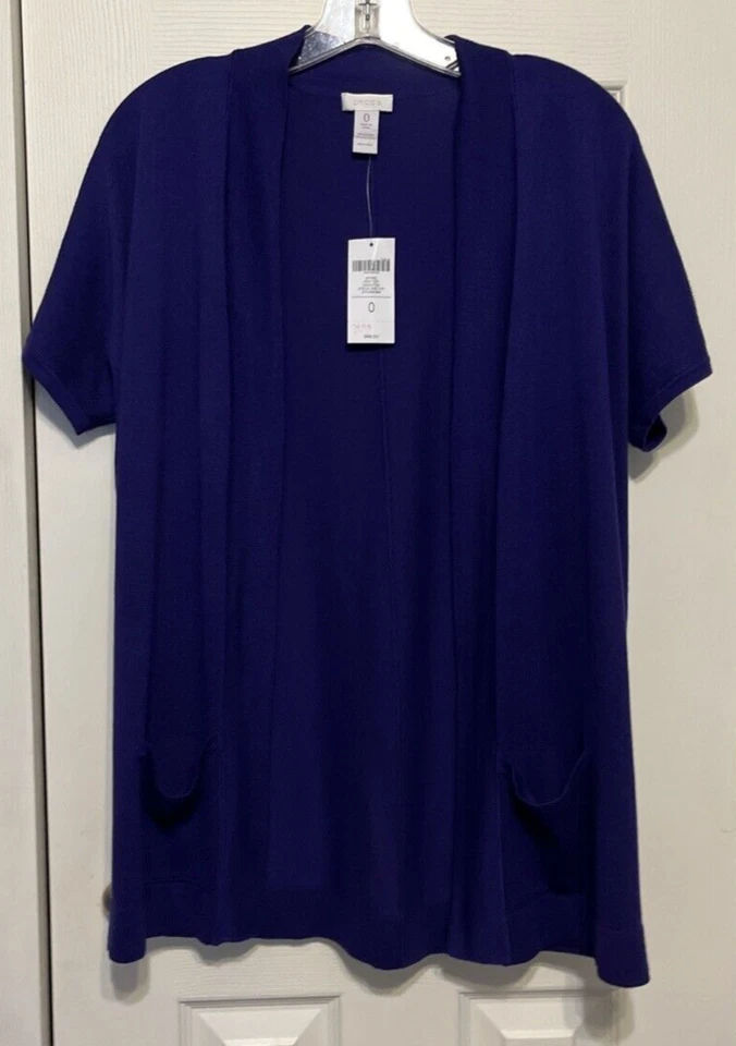 - Chico's Mindy Open Front Vest Sweater Size 0 Taupe