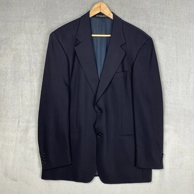 Vtg Hugo Boss Blazer Mens 42R Navy Virgin Wool Made in USA Minimalist Luxury - Image 1 of 4