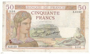 (FR1) 50 FRANCS CERES 13-05-1937 TB+ Fayette 17.38 50F234 - Picture 1 of 2