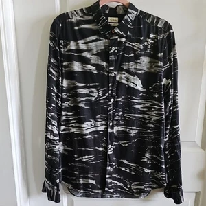 PAUL SMITH Sea Print Black & White Men's Button-up Shirt Size Medium Artsy *Rare - Picture 1 of 5