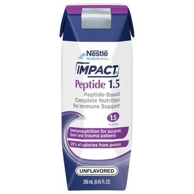 Fórmula de alimentación de tubo Nestlé Impact Peptide 1,5 sin sabor 250 ml cartón 24 quilates Foto 1 de 4