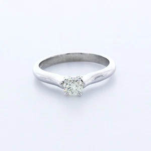 0.49ct H VS2 Round Natural Certified Diamond Platinum Solitaire Engagement Ring - Picture 1 of 14
