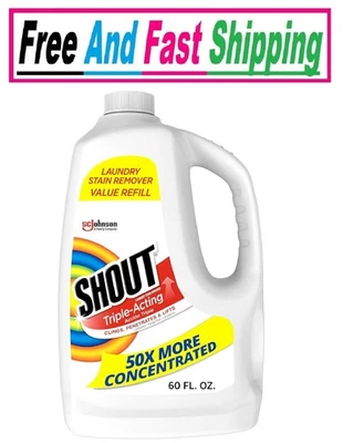 Shout Active Enzyme Laundry Stain Remover Spray, Triple-Acting, Penetrates 60oz - Image 1 of 4