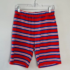 Mini Boden Boys 14Y Terri Cloth Shorts Striped Red/Blue Pull-On Beach Swim Pool - Picture 1 of 10