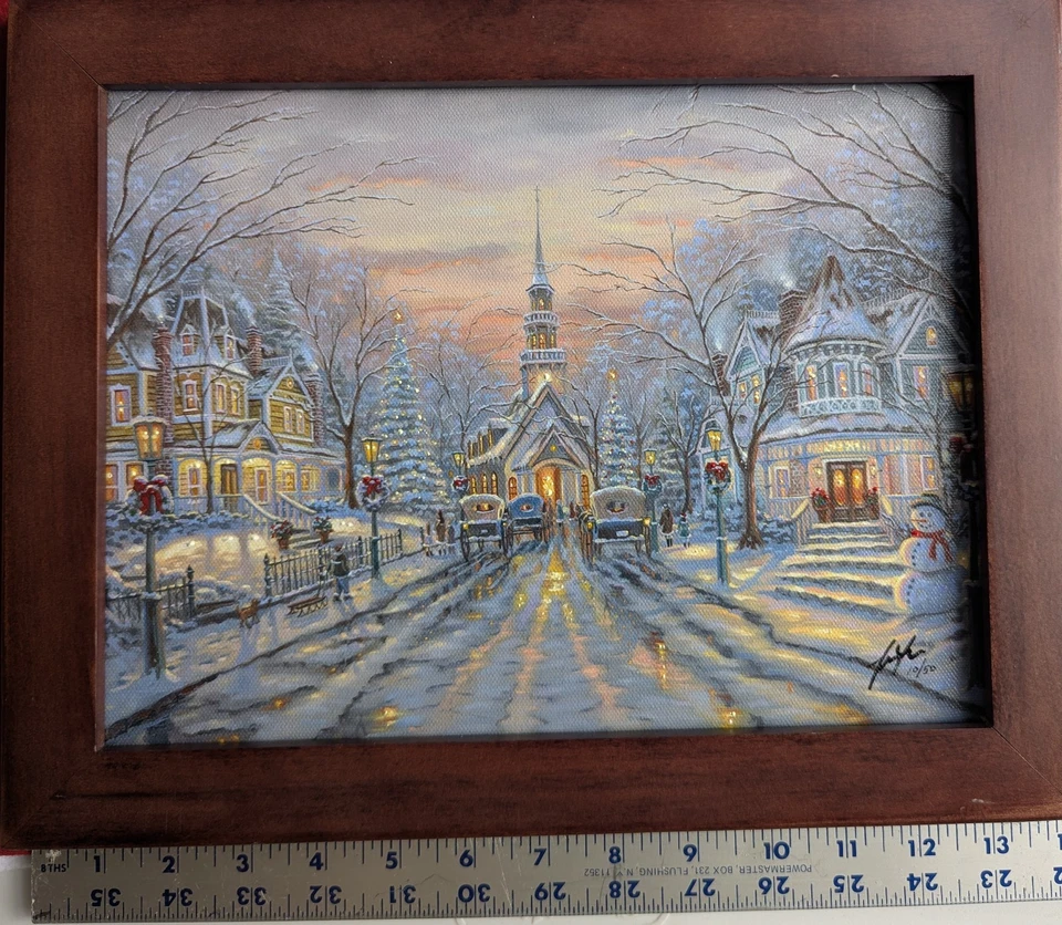 Thomas Kincade artista, firmado y numerado, edición limitada "Bendiciones de Navidad" Foto 1 de 4