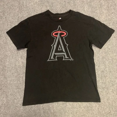 Anaheim Angels Big Logo T-Shirt Mens Size Large Black Majestic MLB LA - Image 1 of 4