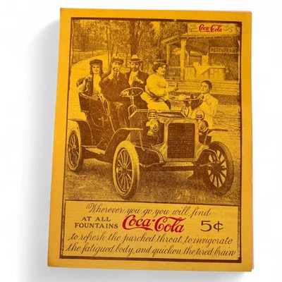 Vintage Coca-Cola 5¢ Tin Sign Early Automobile Ad Reproduction Lithograph - Image 1 of 2