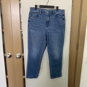 American Eagle Damen 14 blau Medium Wash hoher Bund gerades Bein Mom Denim Jeans - Bild 1 von 10