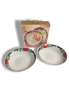 Tienshan Deck the Halls große Servierschalen 9,5 Zoll Urlaub Weihnachten Vintage 1994 - Bild 1 von 11