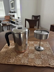 Vintage Pre 1968 Revere Ware Percolator Coffee Pot Copper Bottom 6 Cups #2363973 - Picture 1 of 24