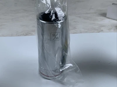 KOBALT 337757,  15/16in.  1/2 Drive Deep 12pt SAE Socket-Red Stripe-Store Pkging - Image 1 of 4