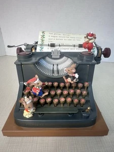 1990 Enesco All We Want For Christmas Mice Animated Typewriter See Description - Picture 1 of 6