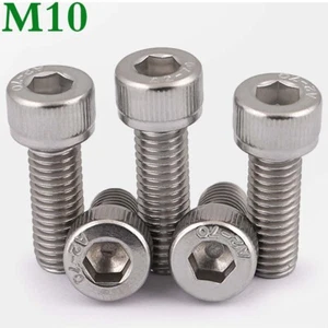 M10-1.5 304 Stainless Steel Hexagon Socket Cap Head Screws Allen Hex Bolt DIN912 - Picture 1 of 12