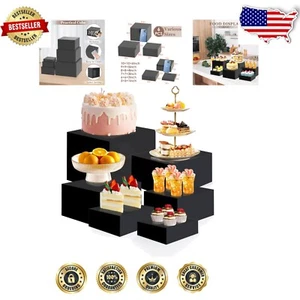 Versatile 6-Pc Buffet Risers for Food and Collectibles - Polished Acrylic Style - Picture 1 of 9