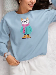 Ready for Winter Kitty Sweatshirt - Picture 1 of 10