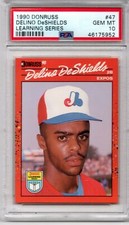 1990 DONRUSS LEARNING SERIES 47 DELINO DeSHIELDS LEARNING SERIES PSA GEM MT 10