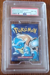 1999 WOTC Pokemon Base Foil Pack Shadowless Blastoise PSA 8 MINT our t1493 - Picture 1 of 6