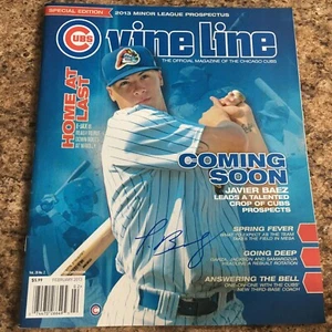 Javy Baez Signed Vineline Magazine No Label Chicago Cubs February 2013 - Imagen 1 de 2