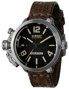 Limited Ed. U-Boat Capsule Automatic Black Dial Brown Leather Mens Watch 8807 - Picture 1 of 2