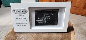 MALDEN INTERNATIONAL DESIGNS SNEAK PEEK 3" X 4" OR 4" X 6" SONOGRAM FRAME, WHITE - Picture 1 of 2
