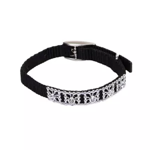 NEW Paws N Claws Jeweled Black Dog Collar Small Wight 1/2 in Length 7.5-9.5 in - Picture 1 of 1