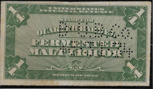 US Scott REA 173, 1933, Revenue Beer Stamp, Green, 1/4 Barrel, F/VF - Picture 1 of 1