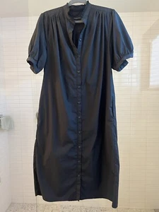 Rag & Bone Shirt Dress Button Down Sz Small Short Sleeve Black Cotton Midi - Picture 1 of 4