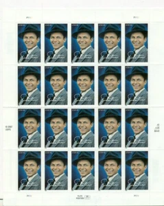 HOJA DE SELLOS - FRANK SINATRA - HOJA DE 20 - 42 céntimos SELLOS - 2007 - USPS - SIN USAR - Imagen 1 de 2