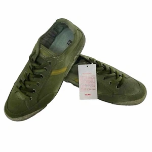 Guru Flowers & Military Green Casual Treated Canvas Street Sneaker Size 45 - Picture 1 of 10