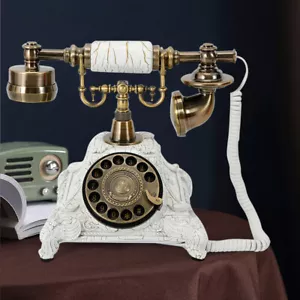 Teléfono auricular vintage antiguo estilo europeo antiguo con marcación giratoria - Imagen 1 de 14