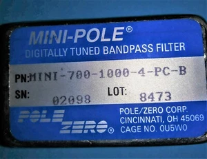 POLE ZERO Mini-700-1000-4-PC-B Digital Tuned Bandpass Filter - Picture 1 of 2