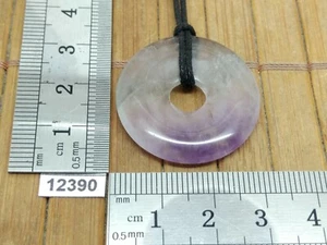 Donut AMETHYSTE 30 mm + cordon reglable pendentif lithotherapie reiki collier - Imagen 1 de 3