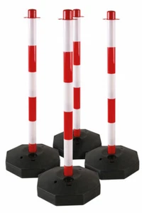 New Release! Safety Barrier 4 Posts & RED WHITE Chain - Picture 1 of 7