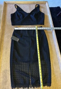 Vestido Marciano Negro Dos Piezas Encaje Talla S Inferior; L Superior, Verdaderamente Precioso Nuevo con Etiquetas - Imagen 1 de 22