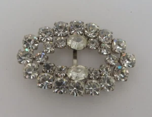Neugablonz: Ovale Gürtelschnalle alter Stil um 1925 Swarovski Elements (36376) - Bild 1 von 4